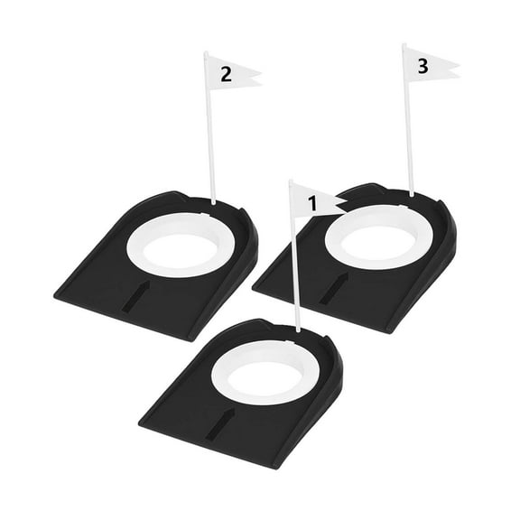 Kuntesetty 3Pcs Golf Putting Cups Portable W/ Flag Practice Hole for Lawn Backyard Yard