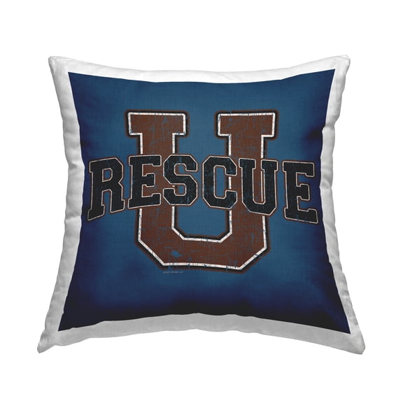 Stupell Industries Rescue U Vintage Varsity Decorative Printed Throw Pillow Design by Spirit Animals/Life Is High.