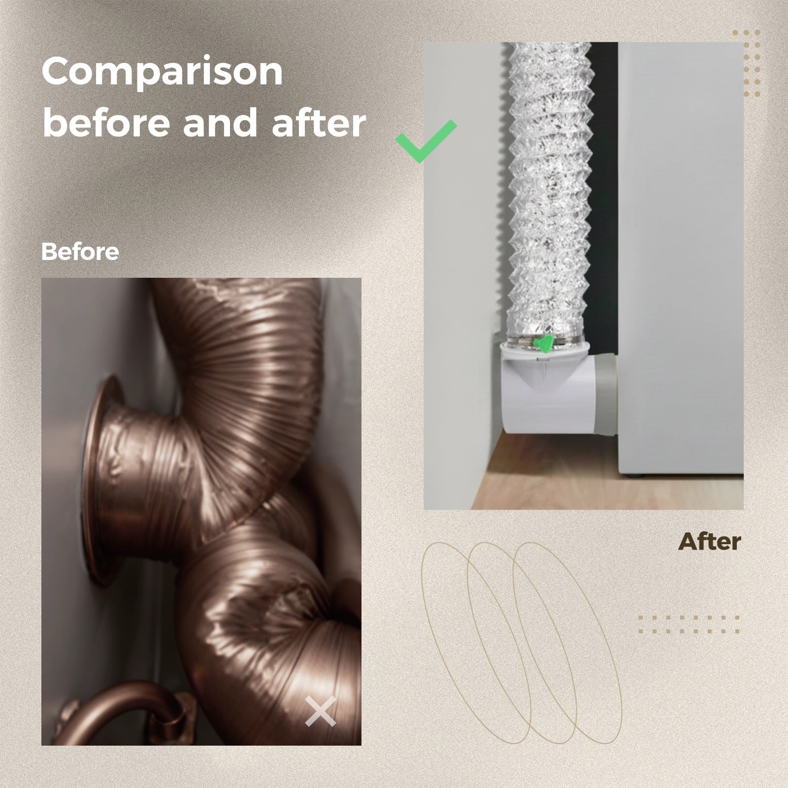 Dryer Vent Hose Kit with 90 Degree Elbow, Includes 9.8ft Aluminum Foil Hose, Connectors, Clamps, Sealing Rings & Tapes, Dryer Vent Connector Kit