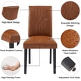 thumbnail image 4 of VECELO Upholstered Dining Chairs, Modern PU Leather High Back Chair with Wood Legs for Kitchen, Living Room, Set of 4, Brown, 4 of 9