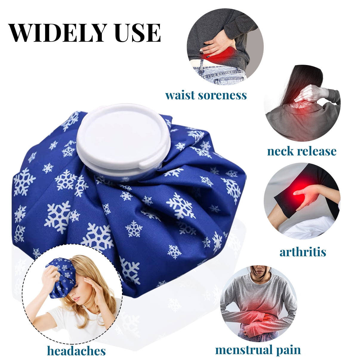 Bags of Ice for Injuries Reusable Bagged Ice for Hot Cold Therapy and Pain Relief with Elastic Breathable Support Wrap 4 Packs 3 Sizes