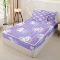 thumbnail image 2 of Metsweet Magical Horse Zipper Full Size Comforter Sets with Fitted Sheet and 2 Pillowcases, Starry Sky Zipper Bedding Set, Purple Pink Blue,4pcs, 2 of 6