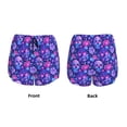 thumbnail image 3 of Rateoe blue Skull purple flower1 Printed 2 in 1 Women's Workout Shorts for Athletic Gym Running Shorts with Phone Pockets-XX-Large, 3 of 7
