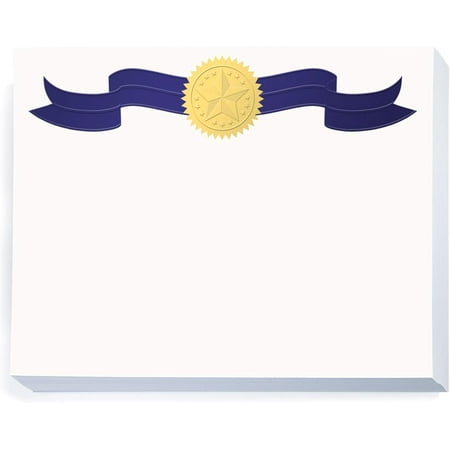 PaperDirect Blue Ribbon Specialty Certificates, Blue and Gold Foil, 8 1/2 inch x 11 inch, 88lb White Stock, 50 Count, for School, Work, Diplomas & Award Certificates