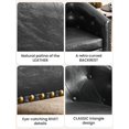 thumbnail image 4 of Upholstered Faux Leather Accent Chair - PU Leather, Cozy Button Tufted Armchair, Sturdy Frame, Premium Club Chair for Living Room Bedroom, Black, 4 of 7