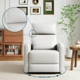 thumbnail image 6 of 360° Swivel Rocking Recliner Chair with Manual Footrest, Soft Faux Leather Upholstered Glider for Living Room/Nursery, 6 of 8