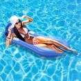thumbnail image 1 of Flotadores de piscina, hamaca de agua, flotador de piscina con almohada para la cabeza, tumbona inflable portátil para piscina, balsas de lago, juguetes para adultos y niños, 1 of 5
