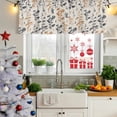thumbnail image 5 of 2 Pack Valances for Window, Orange Grey Botanical Short Curtains for Kitchen Bedroom Living Room, Rustic Country Spring Floral Summer Leaf Small Window Treatment Valance Drapes 42 x 18 Inch, 5 of 8