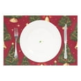 thumbnail image 2 of Christmas Trees Bells 12×18 inch Placemats Heat Resistant Washable Foldable Rectangular Placemats Set Decoration Indoor Outdoor for Kitchen Dining Table 4PCs, 2 of 8