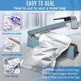 thumbnail image 4 of 100 Pack Mylar Bags for Food Storage with 100x300cc Oxygen Absorbers - 9 Mil 10"x14", 9Mil 6"x9", 9Mil 4.3"x6.3" - Resealable Bags for Packaging Products & k Food Grade Bag for Storage, 4 of 4