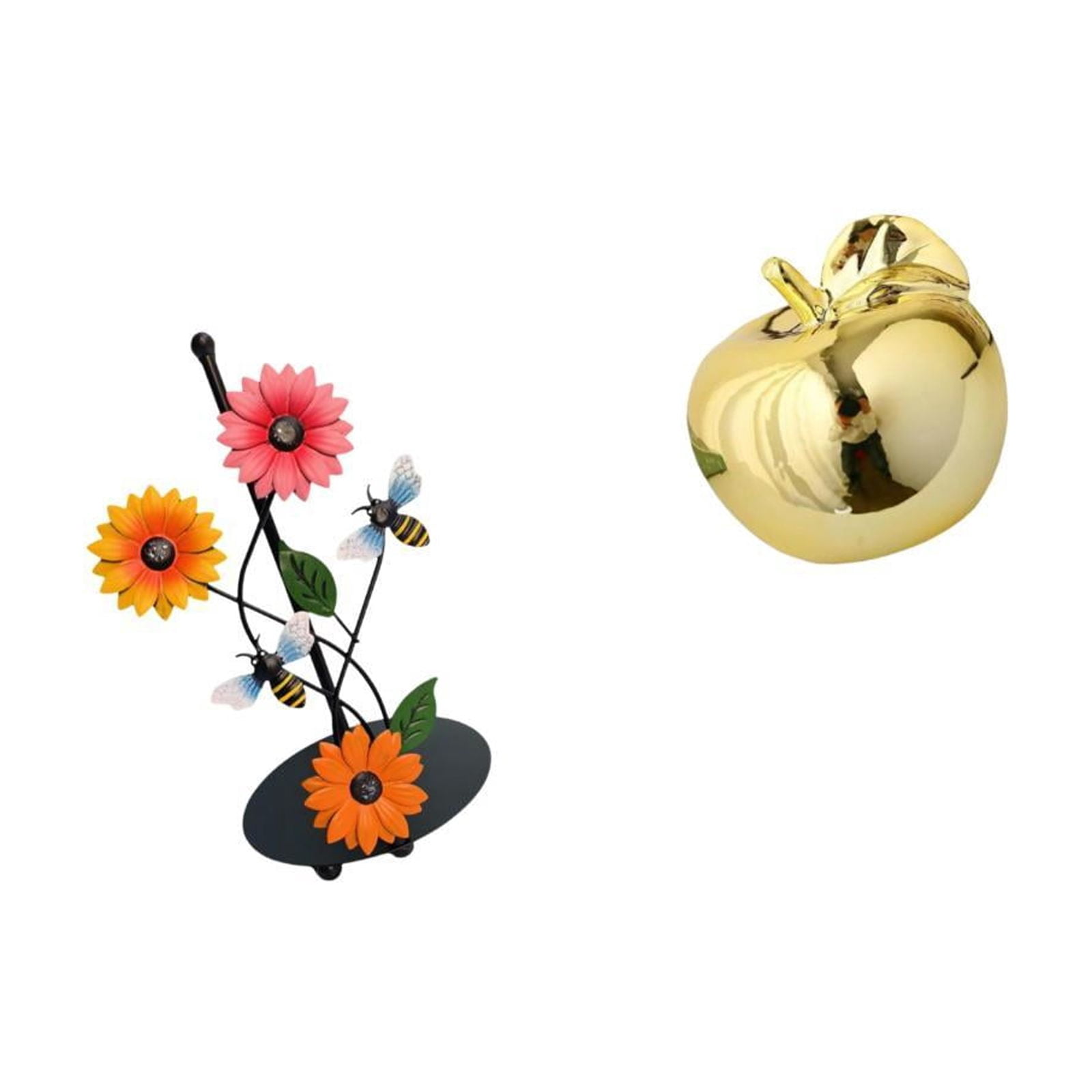 Fiocias Fruit Paper Towel Holder Dispenser with Ceramic Sculpture Figurine Decoration Non Slip Vertical Tissue Rack Ornament for Home Porches Restaurants Offi