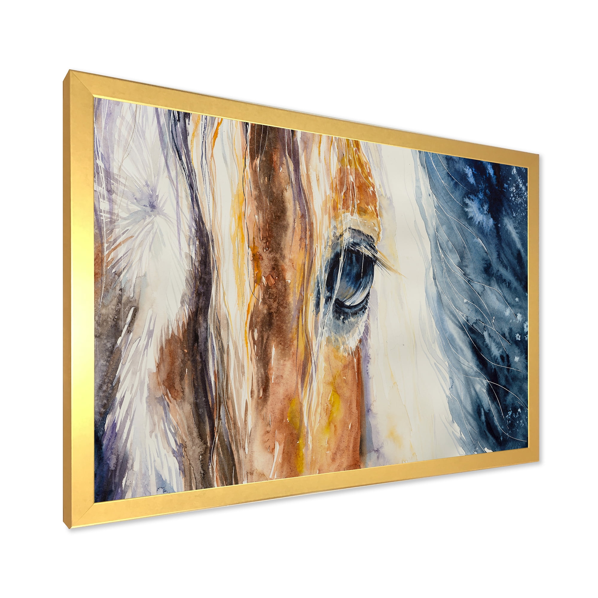 Designart 'Abstract Close-Up of A Beautiful Horses Eye I' Farmhouse Framed Art Print