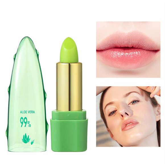 Women Fashion Color Changing Lipstick Tinted Lip Color Balm Gloss Tint Set Green PH Kids Lipstick Color Changing Flower Jelly Lipstick Makeup