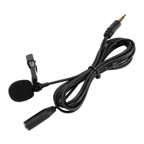 Mini micrófono con clip de collar y orificio de conexión para teléfono móvil, transmisión en vivo, grabación de entrevistas