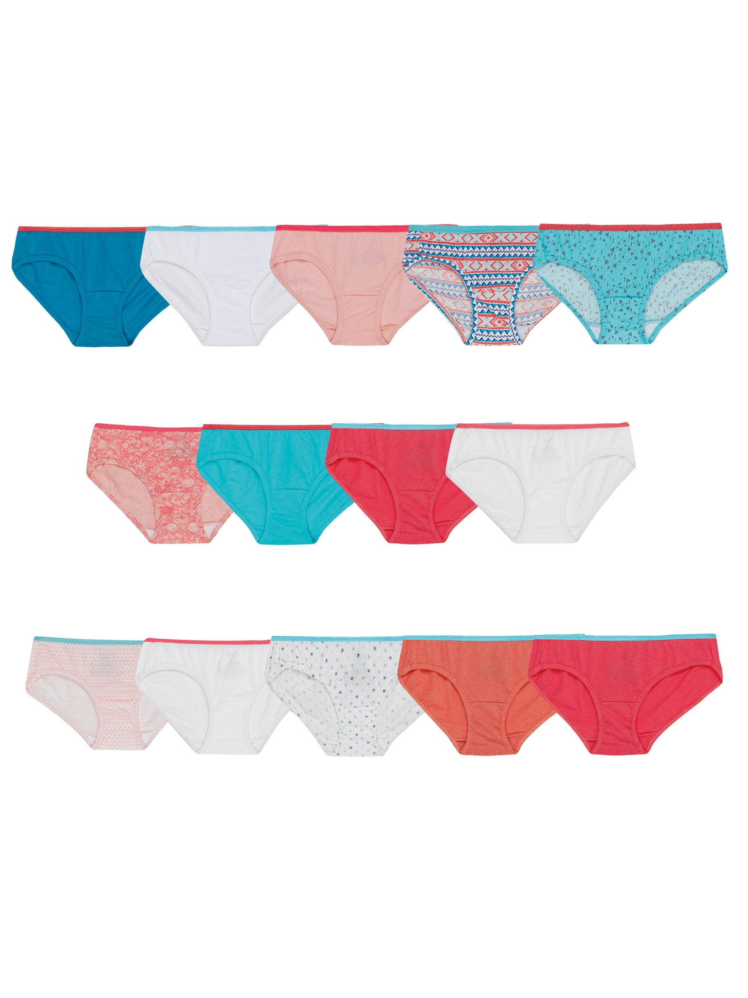 Hanes Girls Tagless Super Soft Cotton Brief Underwear 14 pack Sizes 4 16