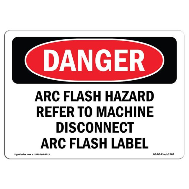 SignMission OS-DS-A-1218-L-1964 Signal de Danger d'Osha de 12 x 18 Po - Risque d'Arc Électrique