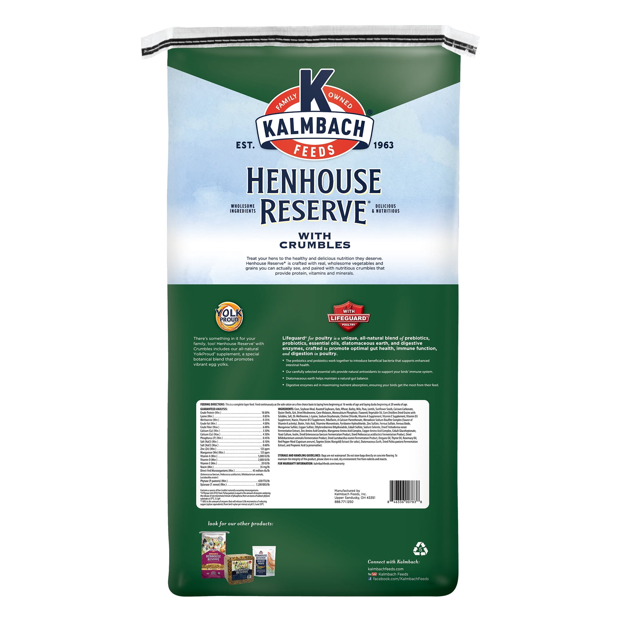 Henhouse Reserve with Crumbles for Laying Hens and Poultry, 30 lb bag