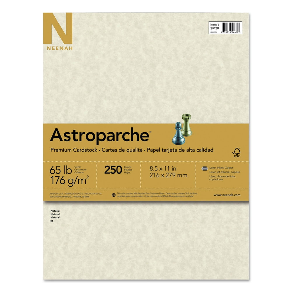 Astrobrights Laser, Inkjet Print Card Stock - 30%, Natural, 250 / Pack (Quantity)