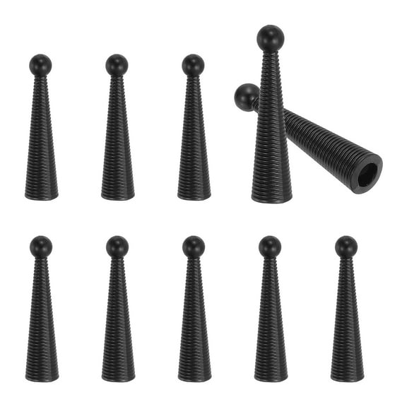 Uxcell Bolo Tie Tips, 10Pcs 1.4 Inch Long Alloy Bolo Tie Supplies Replacement End Caps For Clothes Decor, Black