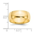thumbnail image 3 of Auriga Fine Jewelry 14K Yellow Gold 8mm Lightweight Half Round Wedding Band for Men Size 10, 3 of 6