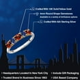 thumbnail image 2 of Gem Stone King 925 Silver and 10K Yellow Gold Red Garnet and Blue Created Sapphire Wedding-Bands Ring for Women | 1.61 Cttw | Round 4MM | Gemstone January Birthstone | Size 9, 2 of 6