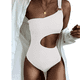 thumbnail image 5 of Trajes de baño de una pieza de corte alto con rayas y un hombro para mujer Trajes de baño tipo tanga, 5 of 5
