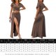 thumbnail image 2 of Trajes De Verano De 2 Piezas Conjunto de falda de 2 piezas para mujer Falda corta asimétrica Traje de vacaciones de color sólido Cgtredaw Cafél para Mujer, 2 of 7
