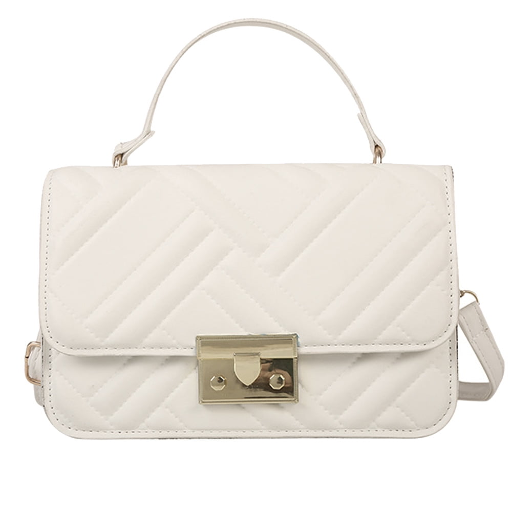 Medium Compartment Satchel Crossbody Bag Purse Handbag,White，G57013