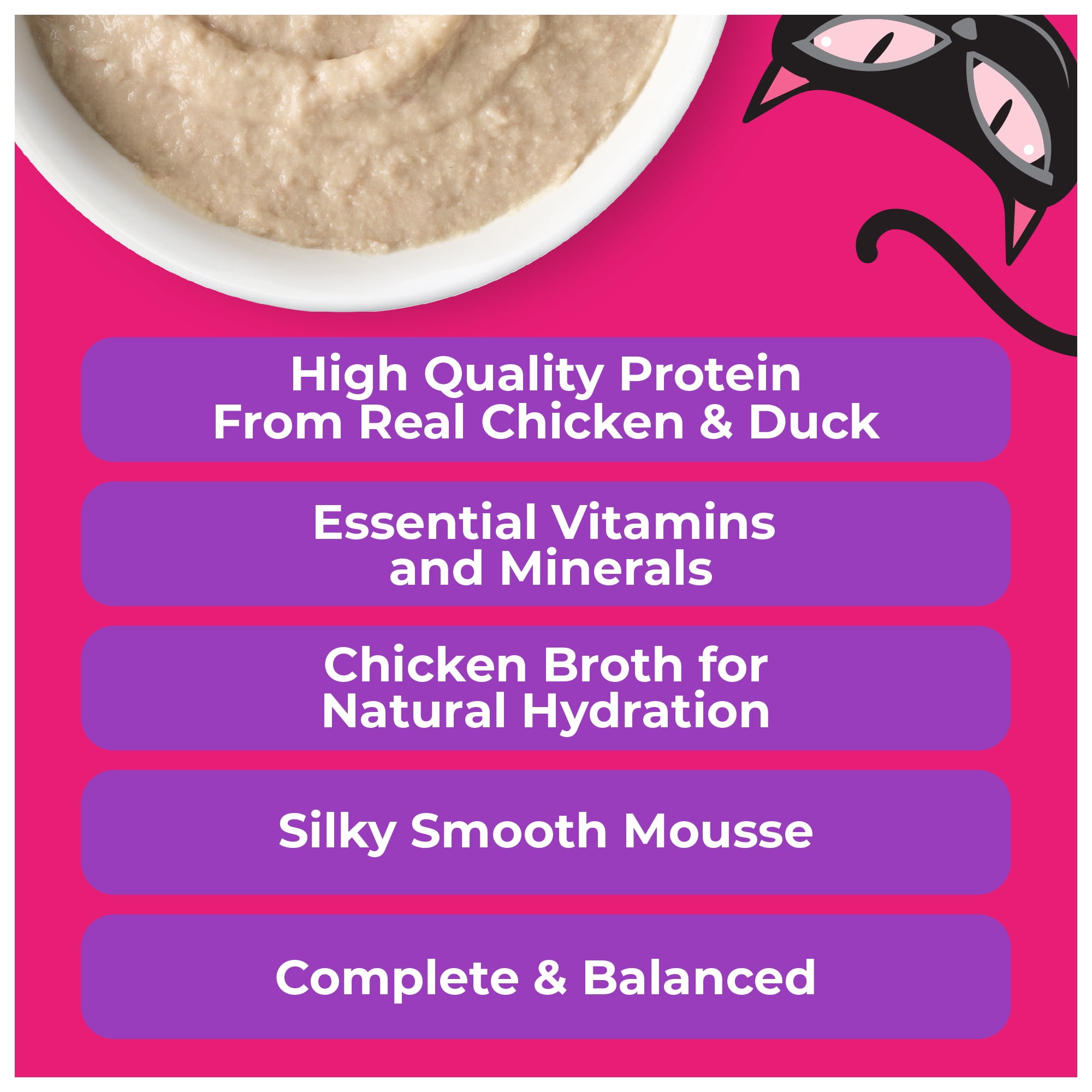 Tiki Cat Born Carnivore Wet Cat Food, Mousse, Chicken & Duck Recipe in Broth, 2.4 oz. Pouch