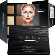 Aesthetica Cosmetics Cream Contour and Highlighting Makeup Kit - Contouring Foundation/Concealer Palette - Vegan & Cruelty Free - Step-by-Step Instructions Included