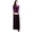 Purple XL, variant on Women Evening Dress Golden Velvet V Neck Pleated A-line Pure Color Long Sleeves Full Length Dress High Waist Prom Party Maxi Dress