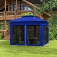 thumbnail image 6 of CoSoTower 11' X 11' Pop Up Canopy, Outdoor Patio Gazebo Shelter with Removable Zipper Netting, Instant Event Tent W/ 114 Square Feet of Shade and Carry Bag for Backyard, Garden, Blue, 6 of 8