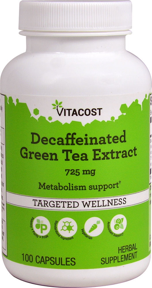 Decaffeinated Green Tea Extract 725 Mg100 Capsules