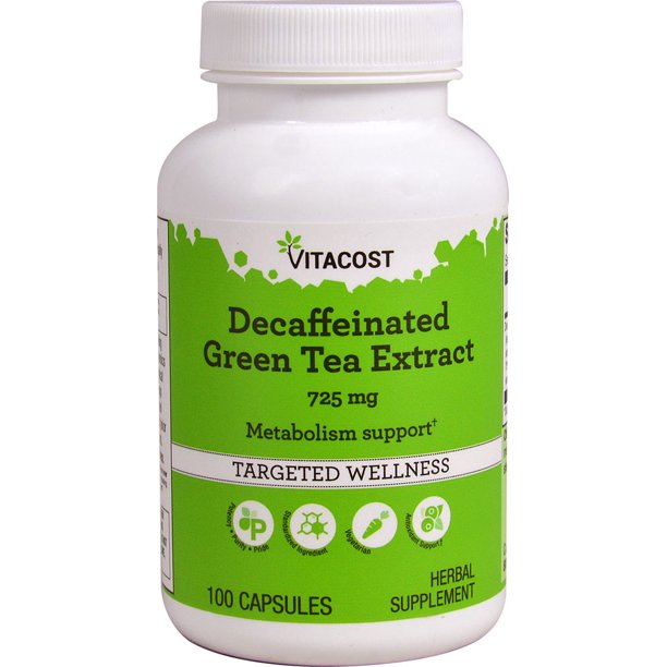 Decaffeinated Green Tea Extract 725 Mg100 Capsules