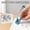 Blue, variant on Portable Push Stapler, Reusable Clips Handheld Paper Clam Dispenser, No Hole Binding Tool for Documents, Zip Clip for Paper for Home and Office - White