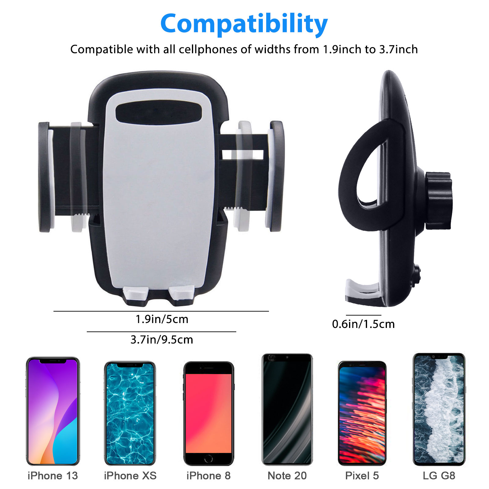 Car Mount, Air Vent Car Holder, Car Phone Mount Fit for iPhone 13, 12, 12 Pro, 12 Pro Max, 11 XS X 8, Android Cell Phones, Phone Holder for Car, Universal Air Vent Mount for Men Women - image 4 of 9