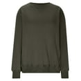 thumbnail image 5 of Htigea Women's Crew Neck Sweatshirts Oversized Long Sleeve Casual Tops Loose Pullover Basic Sweatshirt with Pockets Army Green XL, 5 of 5