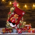 thumbnail image 4 of Christmas Deer Cloth Stocking Gift Bag – Medium 38cm (15in) Burlap-Style Stocking with Deer Embroidery – Candy Gift Bag Decor, 4 of 8