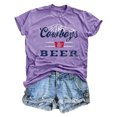 thumbnail image 2 of Trendfront Womens Cowboys Letter Print Tee Summer Fashion Crewneck T-Shirts Short Sleeve Classic Retro Graphic Pullover Trendy Shirts, 2 of 3