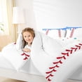 thumbnail image 3 of jejeloiu Baseball Ice Cream 7 Pieces Bedding Comforter Set,Ball Games Full Bedding Set For Sport Lover Reversible, 3 of 7