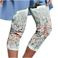 thumbnail image 2 of CHGBMOK Capris Raccourcis Imprimés pour Femmes Grande Taille, Taille Élastique, Liquidation d'Été, 2 of 5