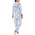 thumbnail image 4 of Munki Munki Ladies' Gift Plush One-Piece Hooded Pajama(Blue XL), 4 of 5