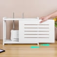 thumbnail image 4 of White Router Shelf Wall Mount WiFi Router Storage Box Modem Cable Router Cover Organized Power Strip Cable Management Hider Rack by Solid Wood, 4 of 6