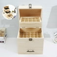 thumbnail image 4 of 3 Layers Wooden Storage Box Display Case Stand 59 Slots Skincare Essential Oil Bottles Organizer Casket Space Saving with Durable Latch Lock Drawer Handle, 4 of 11