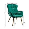 thumbnail image 6 of ARCTICSCORPION Velvet Accent Chair Modern Button Tufted Wingback Vanity Chair with Arms Upholstered Fabric Tall Back Desk Chair with Solid Wood Legs for Reading Living Room Bedroom Waiting Room, Green, 6 of 7