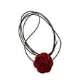 thumbnail image 5 of Segolike 2xFlower Choker Necklace for Women Lace up Choker for Holiday Wedding Birthday Red 2 Pcs, 5 of 8