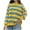 Yellow, variant on HAiming Women's Oversized Sweatshirts Trendy Striped Long Sleeve Round Neck Pullover Tops Casual Loose Tunic Blouse