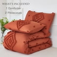 thumbnail image 6 of RYNGHIPY Rust Tufted Comforter Set Queen Size 3Pcs Burnt Orange Boho Farmhouse Style Quilt Set Geometric Lightweight Microfiber Bedding Sets with 1 Comforter, 2 Pillowcases (Queen, Burnt Orange), 6 of 8