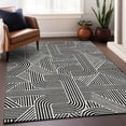 thumbnail image 5 of HomeRoots 672885 8 x 10 ft. Black & Ivory Abstract Geometric Transitional Washable Machine Made Rectangle Area Rug with UV Protection, 5 of 9