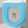 thumbnail image 4 of EVA Toilet Seat Cover with Handle | Rainproof & Washable Soft Cushion | Gray Pin-Blue Green | Standard Size 41x38cm | 1-Piece Comfort Toilet Seat Ring, 4 of 7